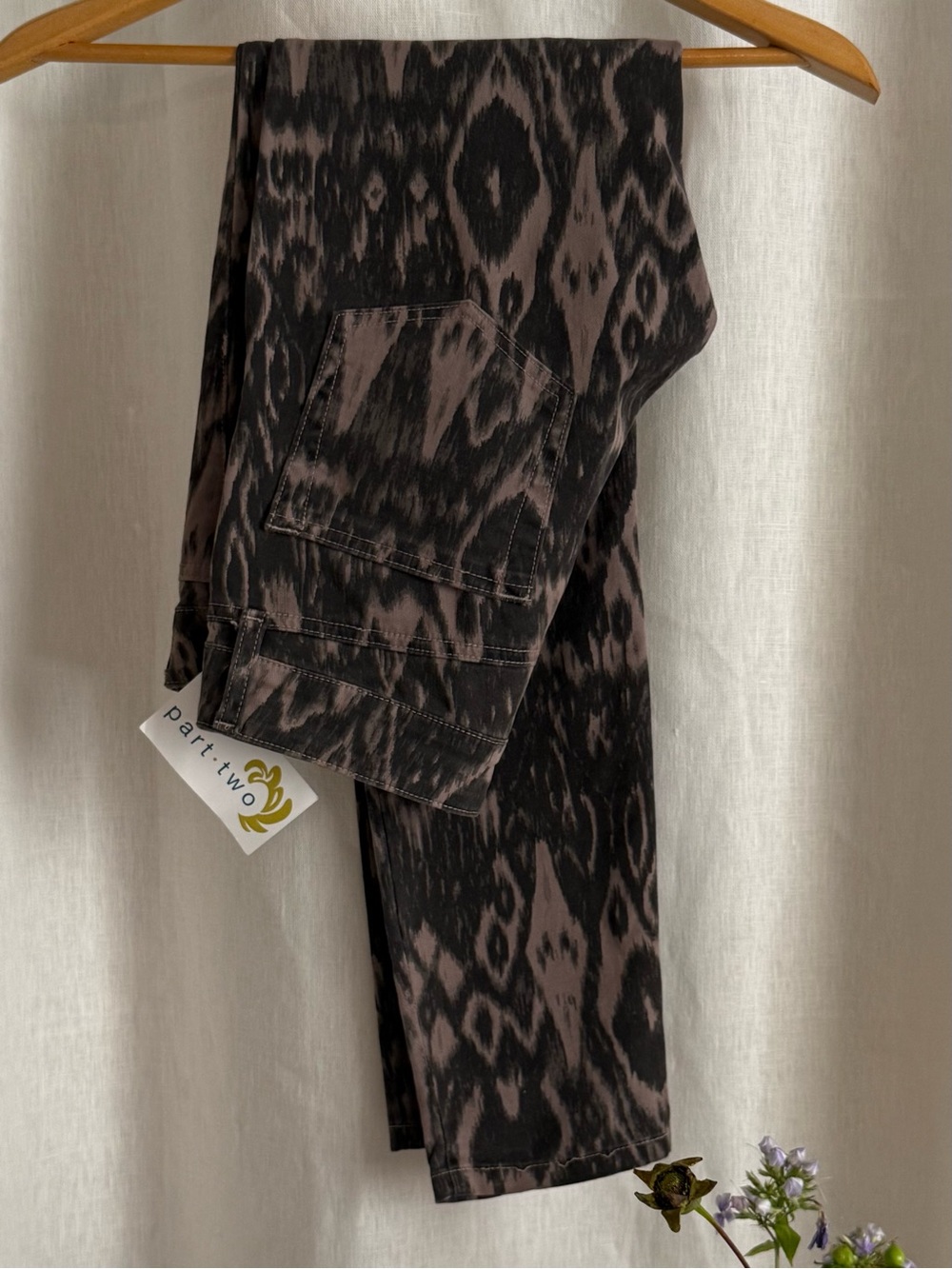 Anthropologie Bella Dahl Skinny Pants 26 Clay Abstract Ikat Jeans B3639 USA